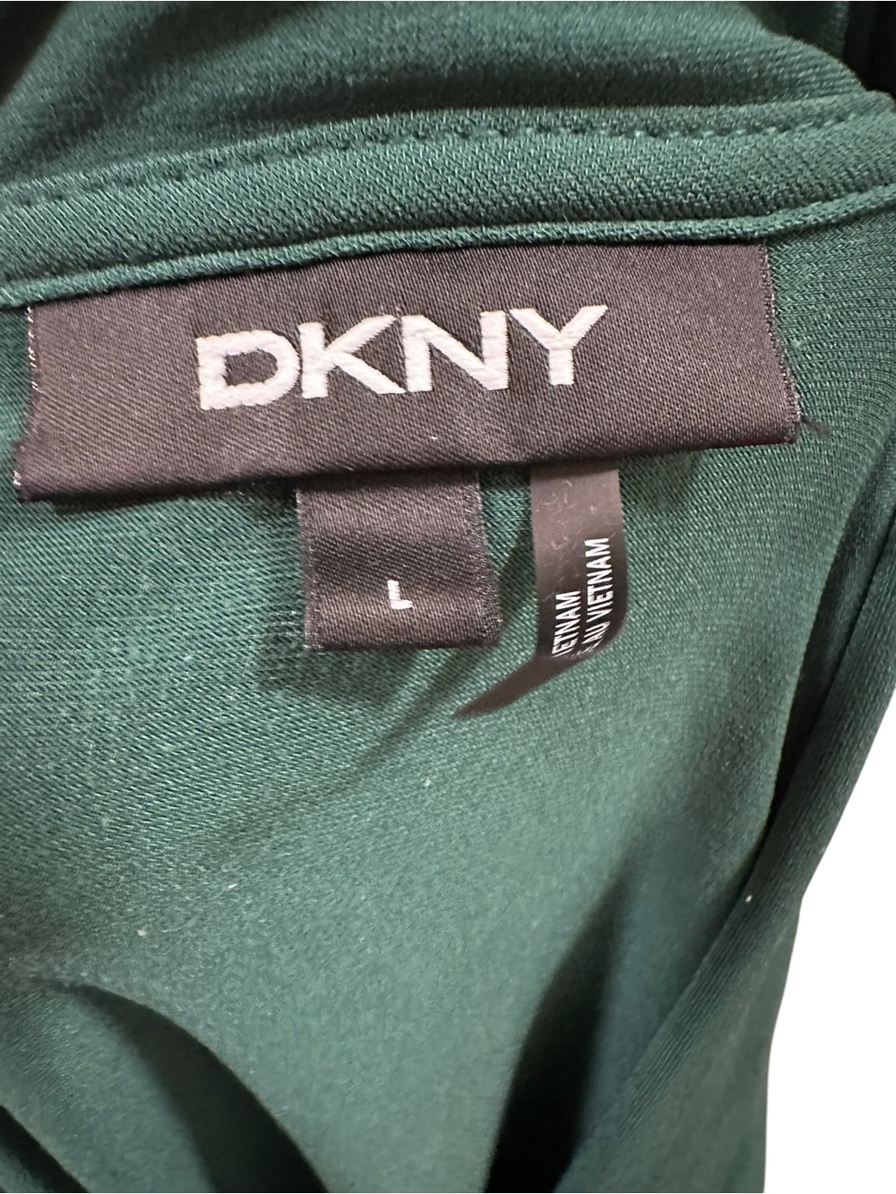 DKNY Green Draped Wrap-Front Long Sleeve Blouse - Picture 9 of 9